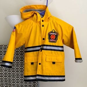 Yellow Firefighter rain coat, costume, jacket 3T